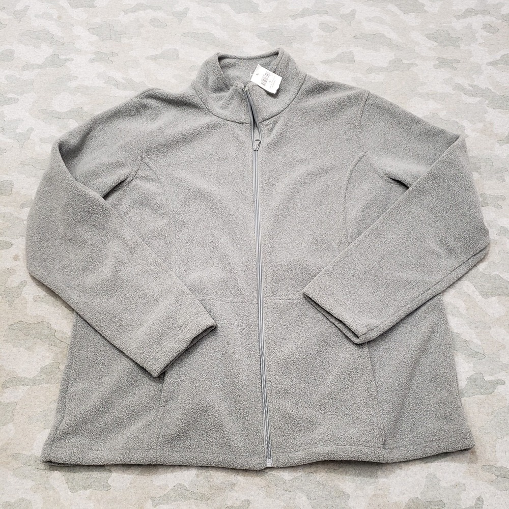 Cabelas Sweatshirt Mens XL Gray Fleece Pockets Full Zip Long Sleeve NWT Outdoors